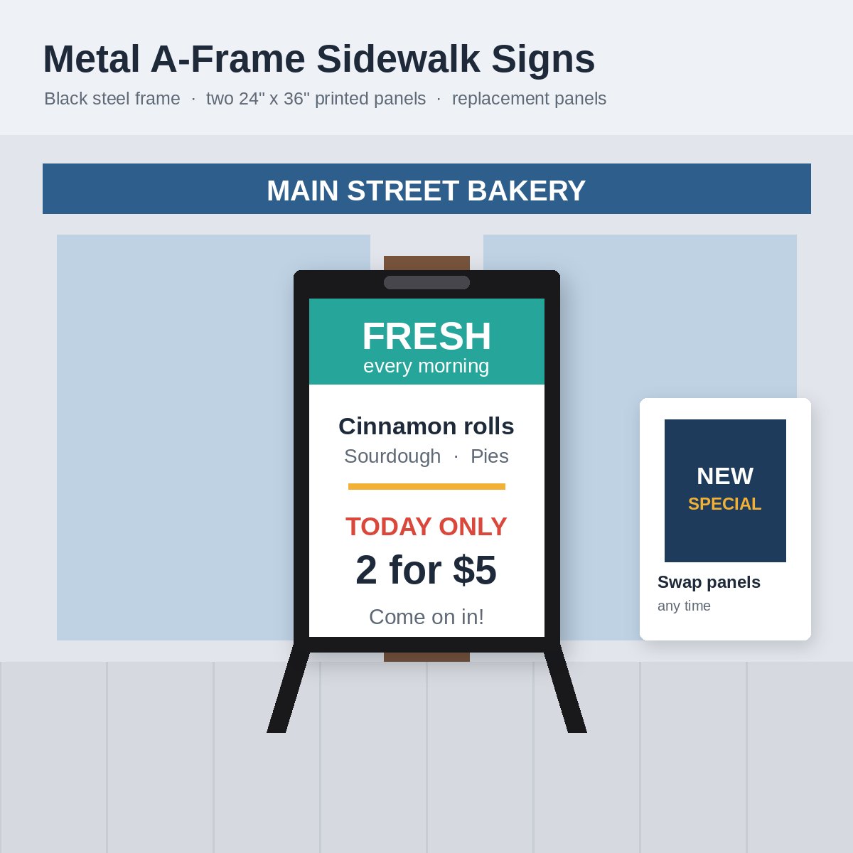 Metal A-Frame Sidewalk Signs