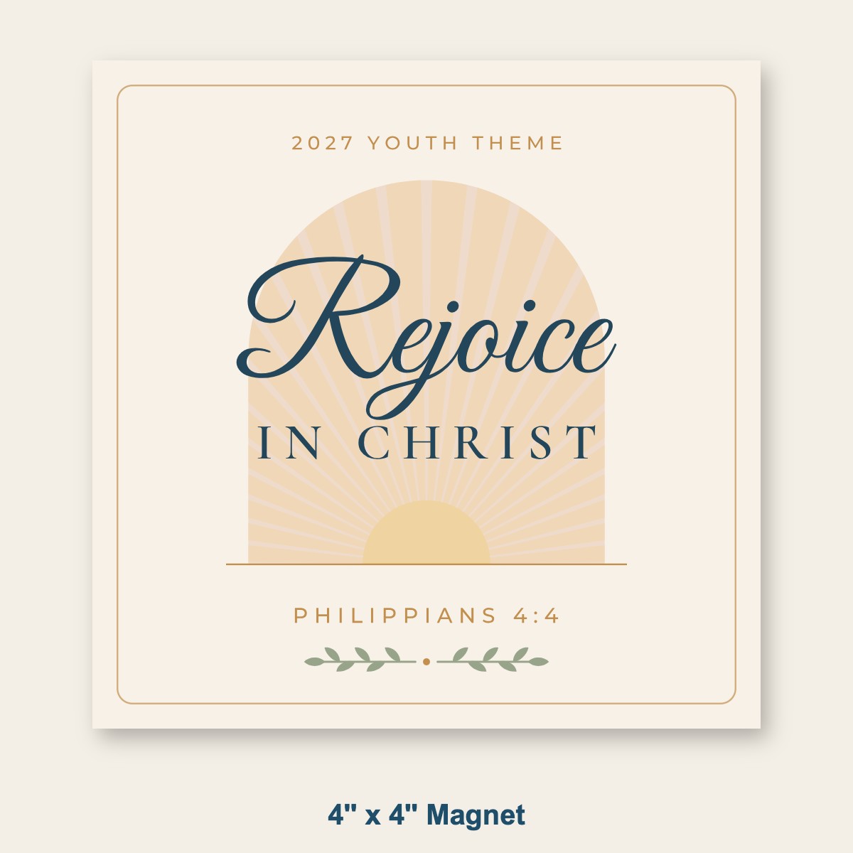 2027 Youth Theme Magnet – Rejoice in Christ