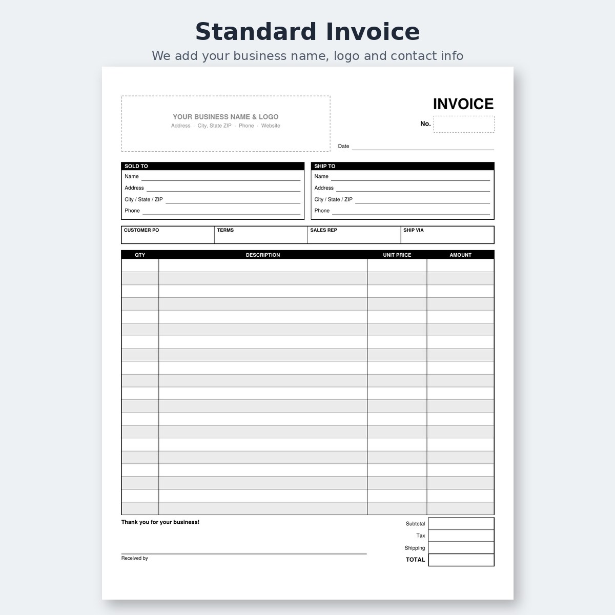 Standard Invoice