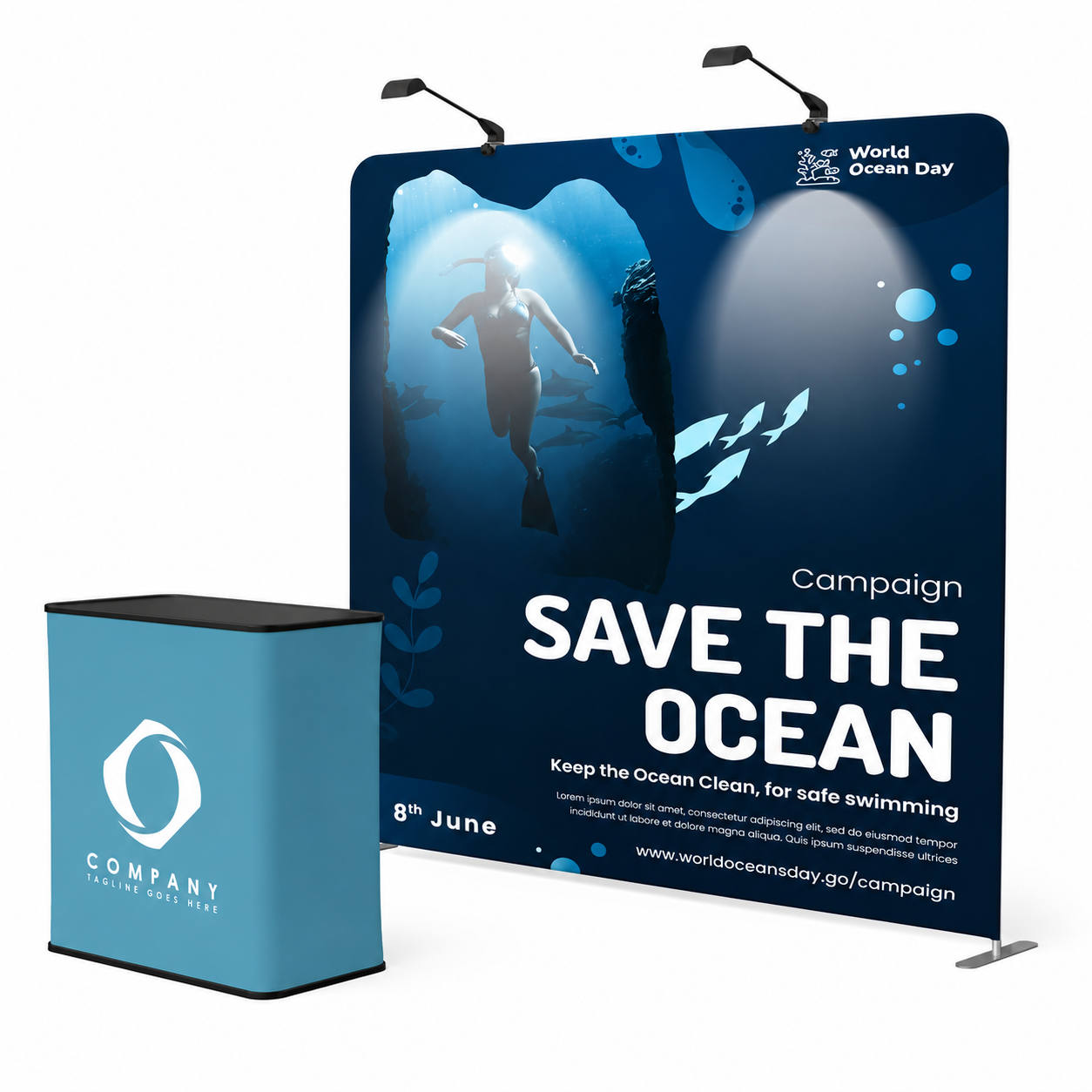 8ft Straight Tension Fabric Display