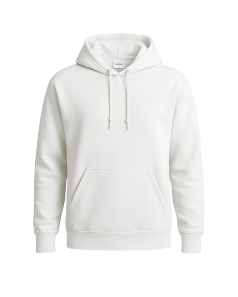 white fleece hoodie