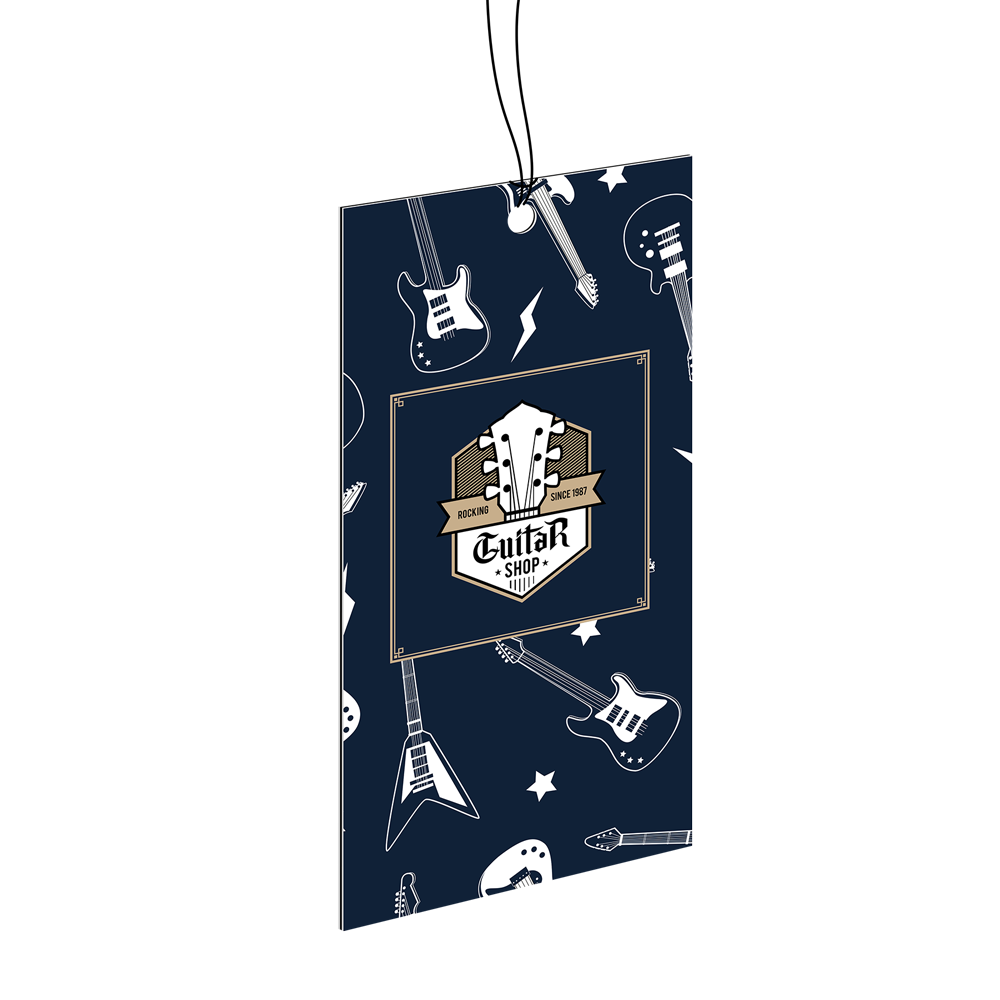 Examples of custom hang tags in different finishes