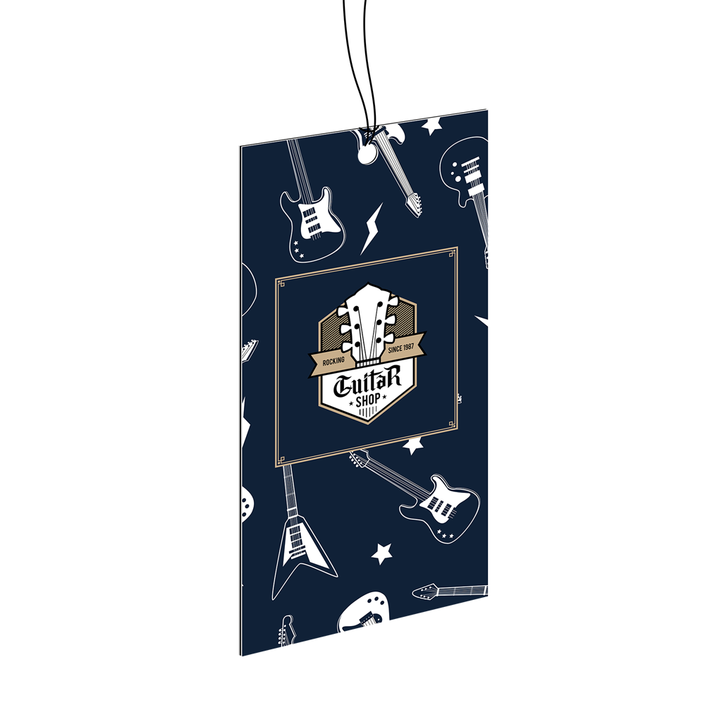 Examples of custom hang tags in different finishes